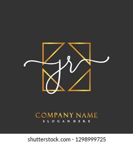 JR Initial Handwriting logo template vector
