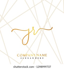 JR Initial Handwriting logo template vector