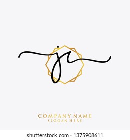 JR Initial handwriting logo template