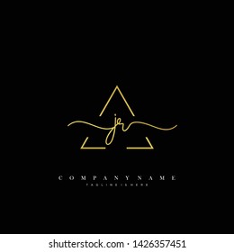 JR initial handwriting logo template vector