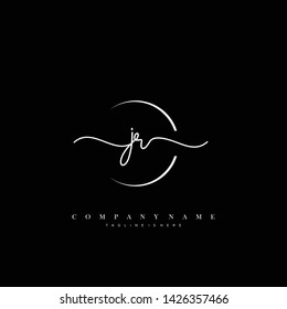 JR initial handwriting logo template vector
