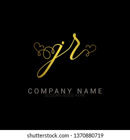 JR Initial handwriting logo vecto