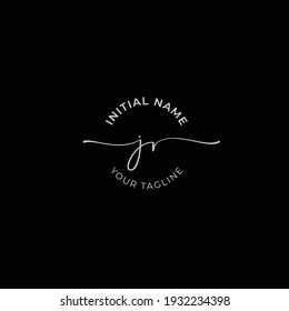 jr Initial handwriting signature logo vector. Hand lettering for designs