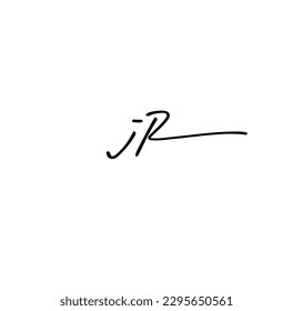 jR Initial Handwriting Signature Logo Vector