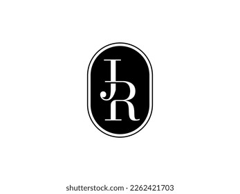 JR initial letter, JR Monogram, for Wedding couple title, logo company and icon business, with isolated white background.