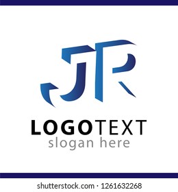 JR initial letter with negative space logo icon vector template