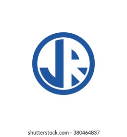 JR initial letters circle business logo blue