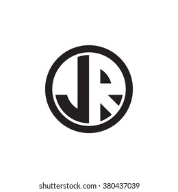 JR initial letters circle monogram logo