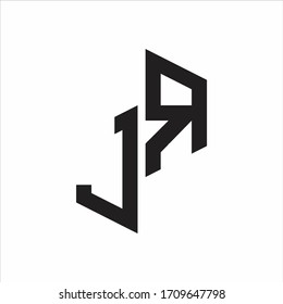 JR Initial Letters logo monogram with up to down style