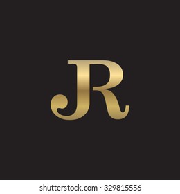 JR initial monogram golden logo