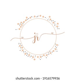 JR Initial monogram handwriting luxury illustration