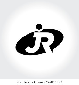 JR initial monogram oval logo