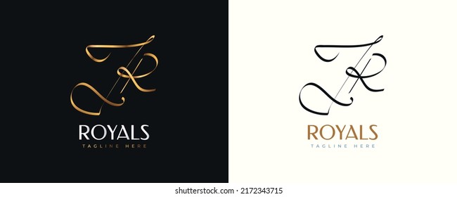 JR Initial Signature Logo Design with Elegant and Minimalist Handwriting Style. Initial J and R Logo Design for Wedding, Fashion, Jewelry, Boutique and Business Brand Identity
