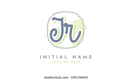 JR Initials, handwriting logo vector