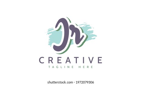 JR Initials, handwriting logo vector