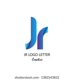 jr j r circle lowercase design of alphabet letter combination with infinity suitable as logo for a company or corporate business template design - Vector