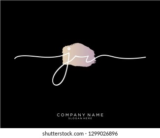JR J R Initial handwriting logo template