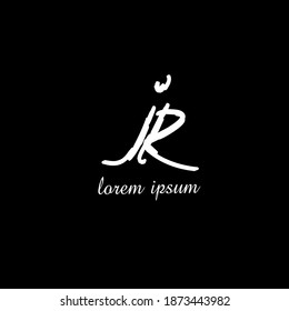JR J R Initial handwriting creative fashion elegant design logo template vector