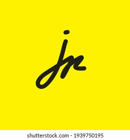 JR j r Escritura manual inicial moda creativa diseño elegante logo Firmar plantilla vector icono