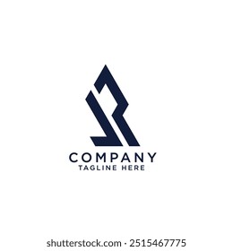 JR or J R letter alphabet logo design