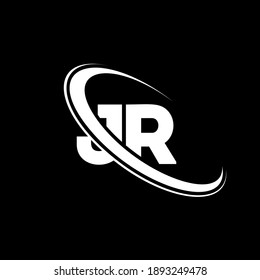 JR J R letter logo design. Initial letter JR linked circle uppercase monogram logo red and blue. JR logo, J R design. jr, j r