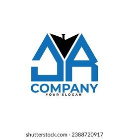 
JR letter creative real estate vector logo design.