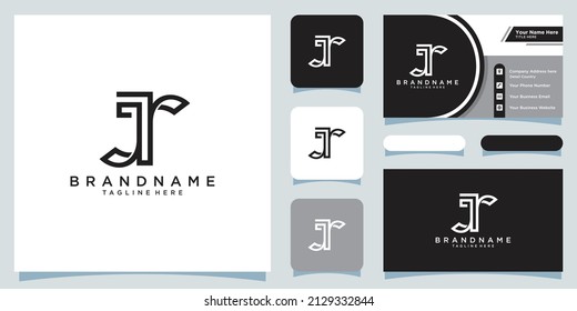 Vector de plantilla de diseño de logotipo de carta JR con diseño de tarjeta de visita