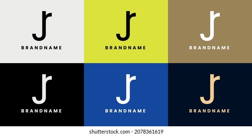 jr letter mark monogram logo with color variation. tiktok style logo. tiktok theme logo