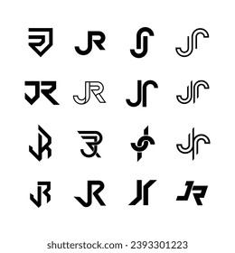 JR letter monogram logo icon design illustration