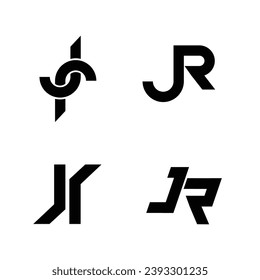 JR letter monogram logo icon design illustration
