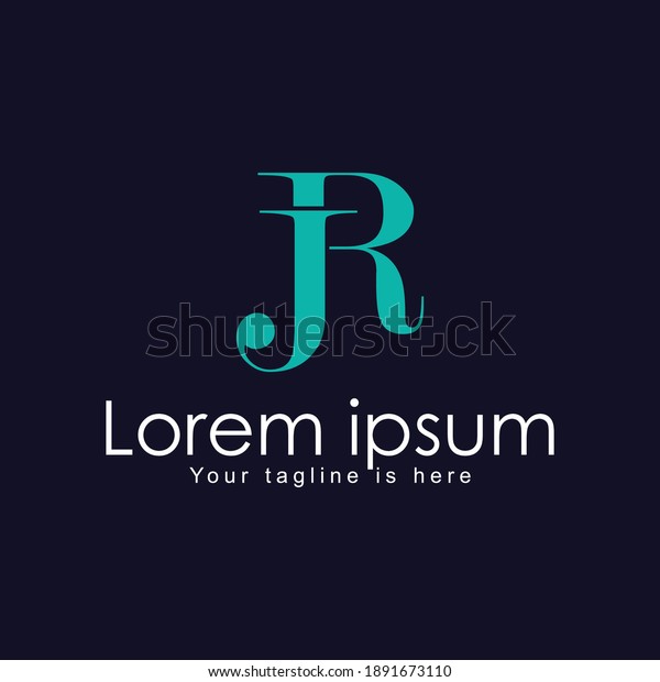 Jr Letter Typography Logo Design Luxury Stock Vector (Royalty Free ...