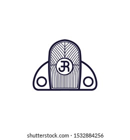 J,R letters vector logo. Vintage car emblem. Vintage automotive monogram