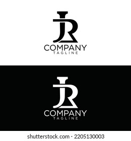 Diseño del logotipo JR y plantillas de vector premium