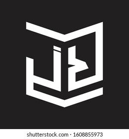 JR Logo Emblem Monogram With Shield Style Design Template Isolated On Black Background