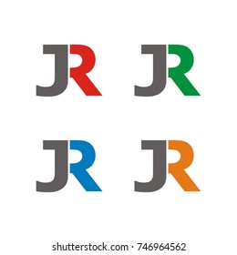 JR logo initial letter design template vector