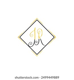 Logotipo de JR. Diseño J R. Carta blanca de JR. JR, JR diseño de logotipo de la letra. ORO, LOGOTIPO DORADO, TRES, letra de estilo.