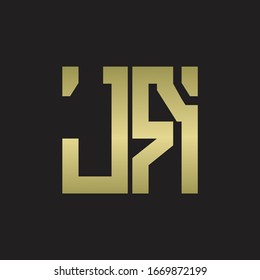 Logotipo JR con plantilla de diseño de forma escrupulosa con colores dorados