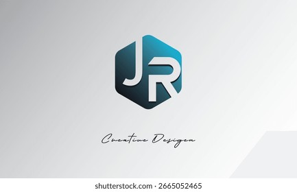 JR Minimal Polygon Shape Abstract Negative Space Symbol for Branding Use"