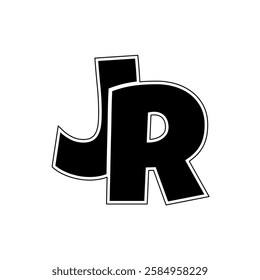 JR Monogram Initial Logo. Letter Jr illustration Symbol