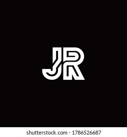 JR monogram logo with abstract line design template