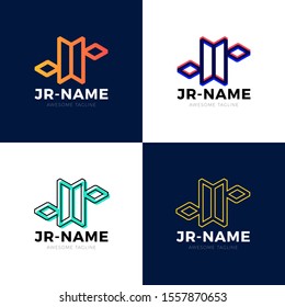 JR monogram logo inspirations set, vector letters logo template. Clean and creative designs.
