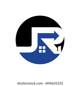 JR real estate initial logo design