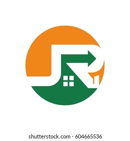 JR real estate initial logo design