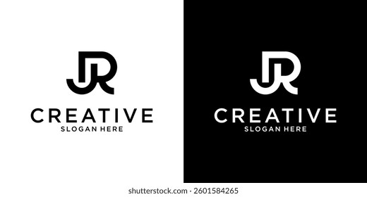 JR or RJ initial letter logo design vector.