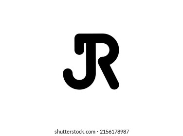 jr rj j r initial letter logo on white background