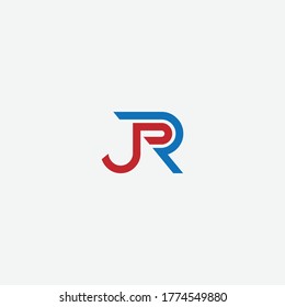 JR or RJ letter designs with different colors and backgrounds