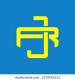 Logotipos de monogramas JR o RJ superpuestos.	