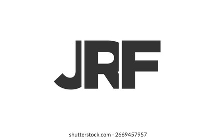 Plantilla de diseño de logotipo JRF con texto fuerte y moderno en negrita. Logotipo de Vector inicial basado en tipografía simple y mínima. Identidad de empresa de moda ideal para la presencia de la marca de las empresas.