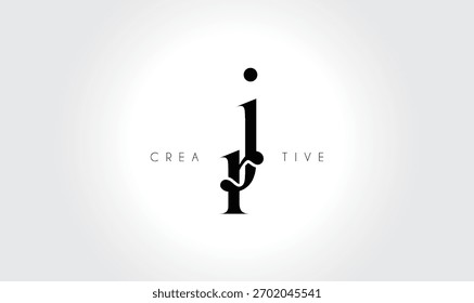JRjr Elegant Serif Monogram Logo – Luxury Lowercase Typographic Lettermark for Modern Branding