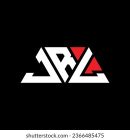 JRL triangle letter logo design with triangle shape. JRL triangle logo design monogram. JRL triangle vector logo template with red color. JRL triangular logo Simple, Elegant, and Luxurious design.